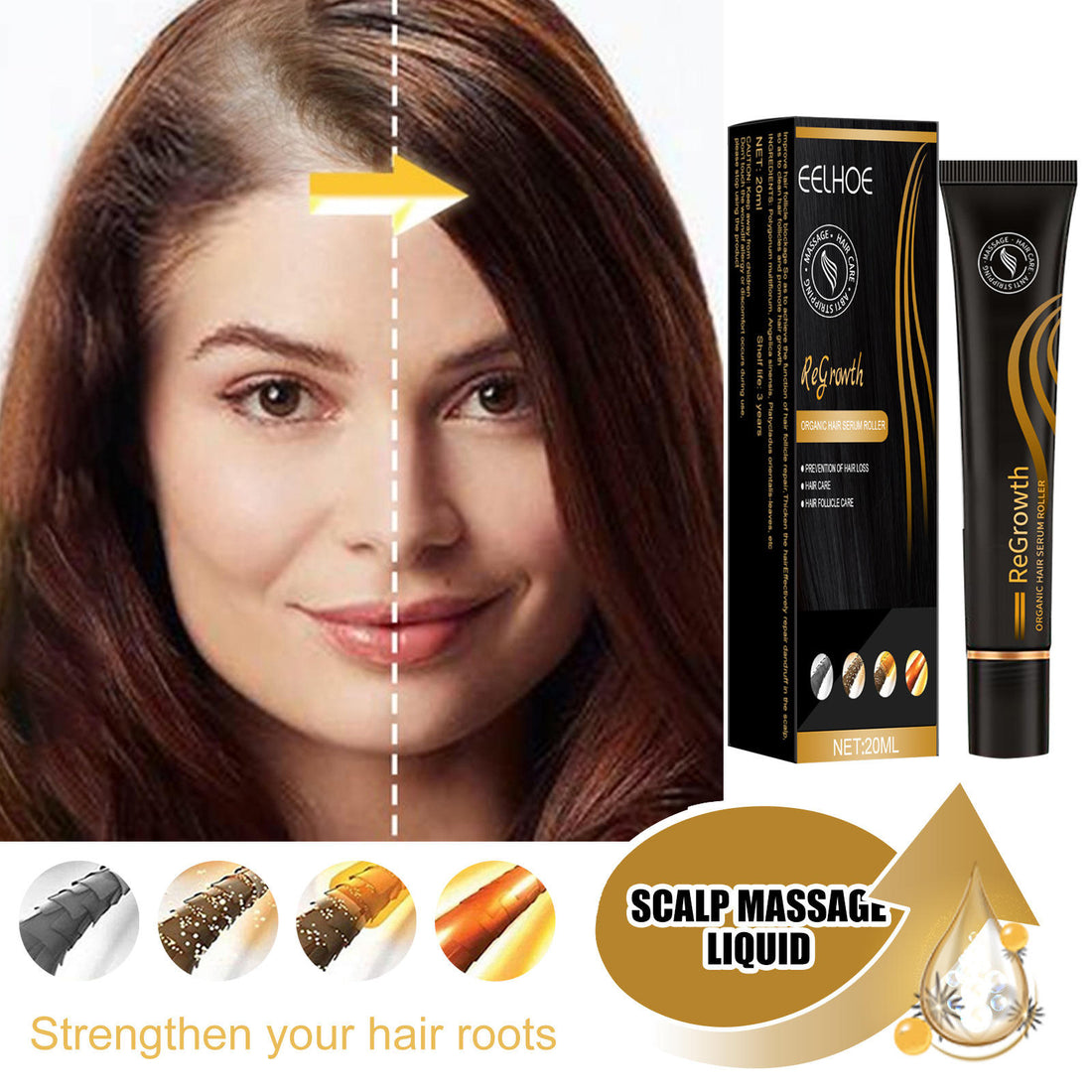 EELHOE Organic Hair Serum Roller – Hair Growth & Hair Fall Solution