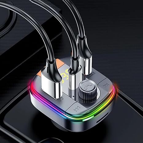 Wireless FM Transmitter Car Charger – Dual USB Fast Charging Bluetooth Player